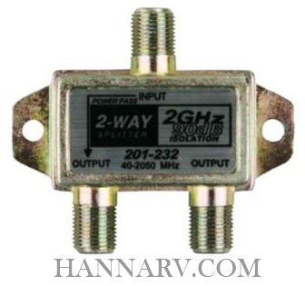 JR Products 47355 2-Way 2 GHz HD-Satellite Line Splitter